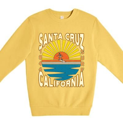 Santa Cruz California Retro Surfing Vintage Skateboarding Meaningful Gift Premium Crewneck Sweatshirt