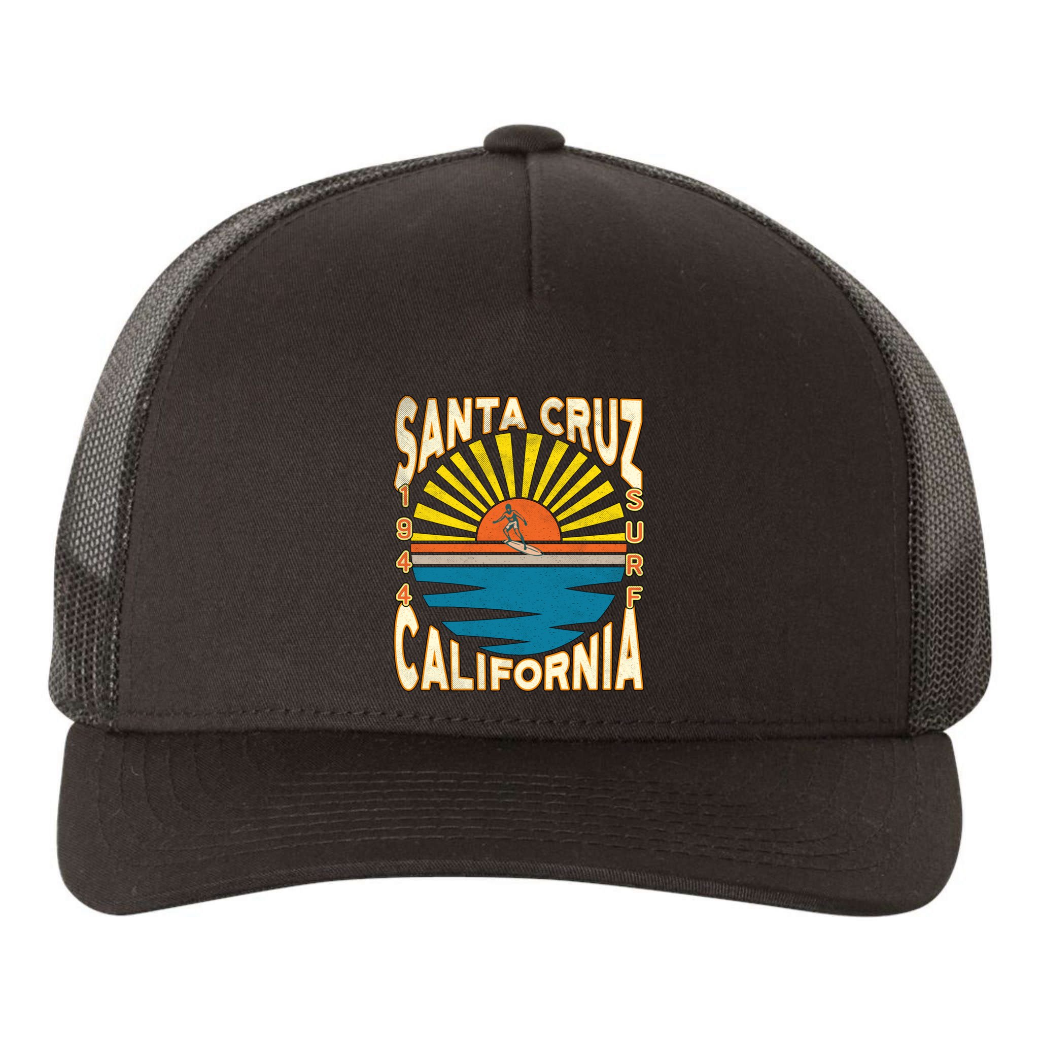 Santa Cruz California Retro Surfing Vintage Skateboarding Meaningful Gift Yupoong Adult 5-Panel Trucker Hat