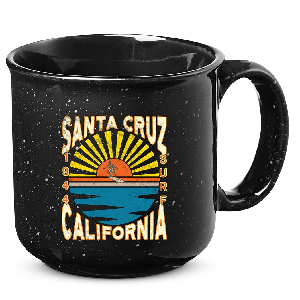 Santa Cruz California Retro Surfing Vintage Skateboarding Meaningful Gift 15oz Campfire Ceramic Mug
