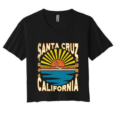 Santa Cruz California Retro Surfing Vintage Skateboarding Meaningful Gift Crop Top