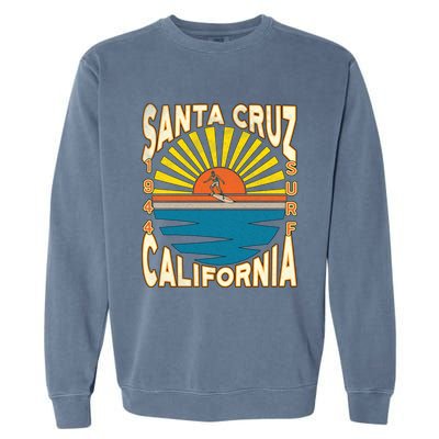 Santa Cruz California Retro Surfing Vintage Skateboarding Meaningful Gift Garment-Dyed Sweatshirt