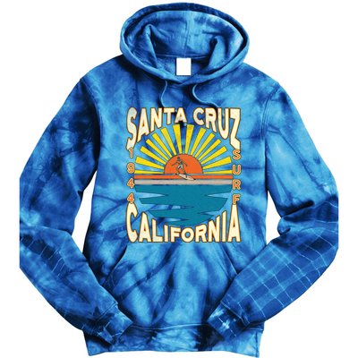 Santa Cruz California Retro Surfing Vintage Skateboarding Meaningful Gift Tie Dye Hoodie