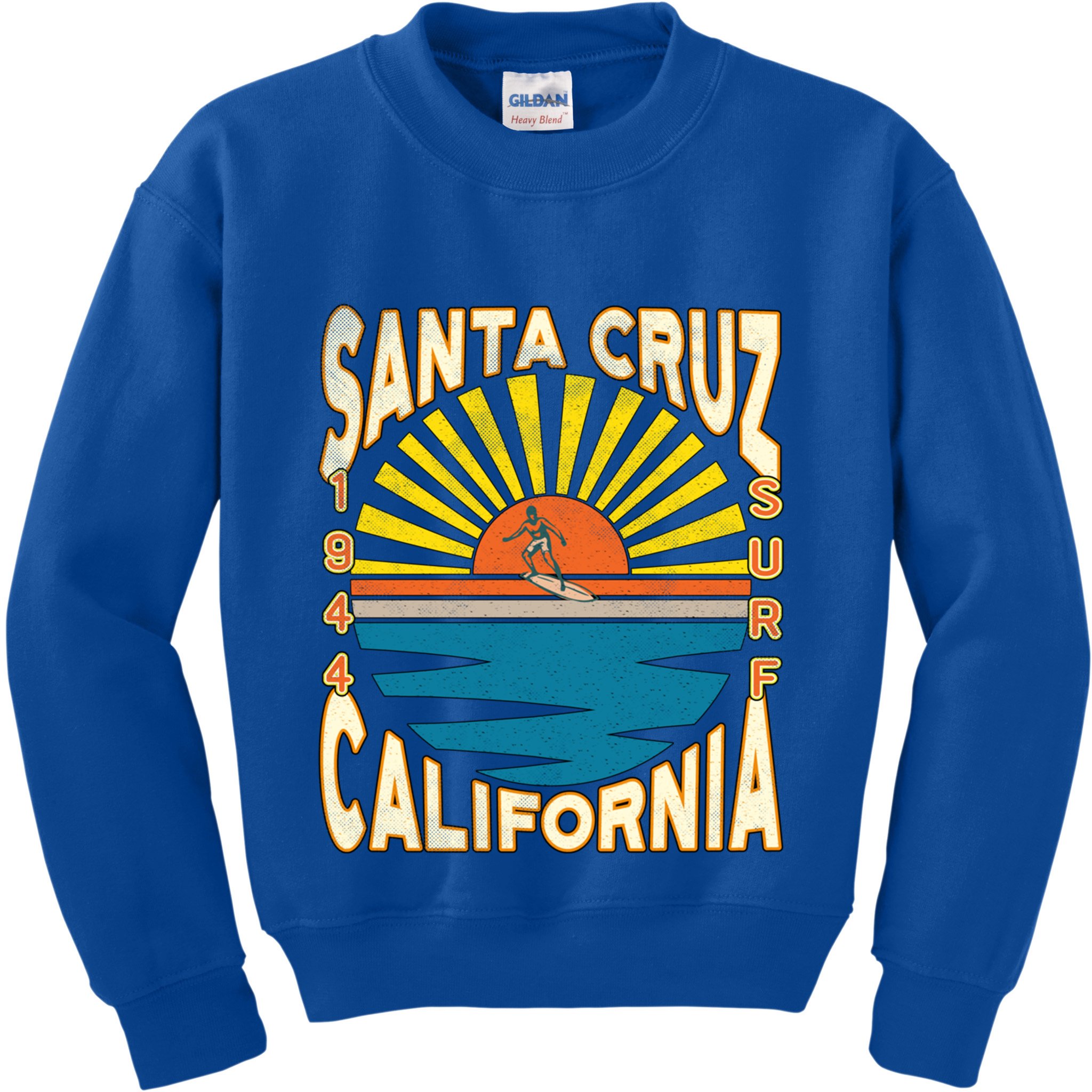 Santa Cruz California Retro Surfing Vintage Skateboarding Meaningful Gift Kids Sweatshirt