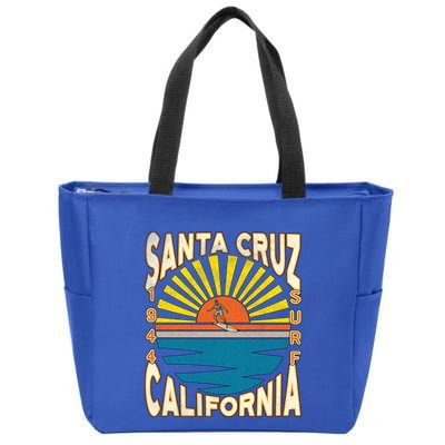 Santa Cruz California Retro Surfing Vintage Skateboarding Meaningful Gift Zip Tote Bag