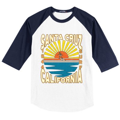 Santa Cruz California Retro Surfing Vintage Skateboarding Meaningful Gift Baseball Sleeve Shirt