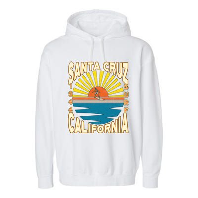 Santa Cruz California Retro Surfing Vintage Skateboarding Meaningful Gift Garment-Dyed Fleece Hoodie