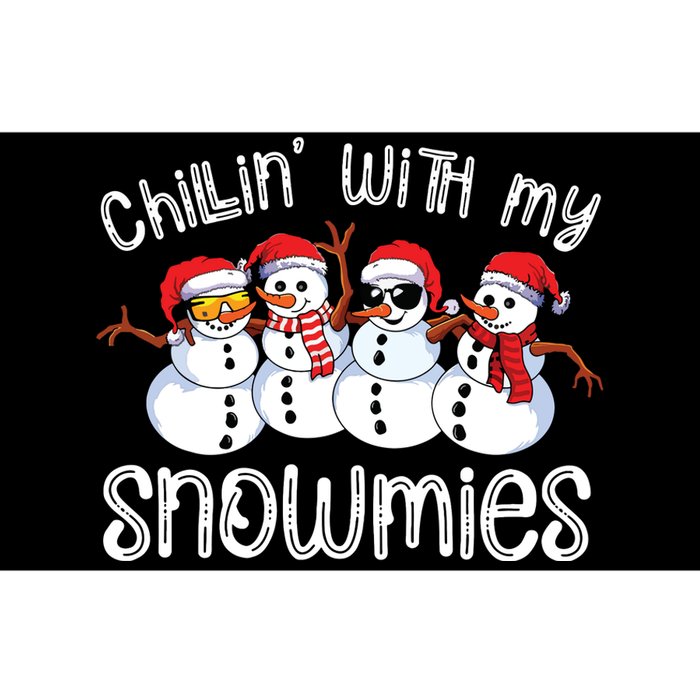 Snowman Christmas Chillin With My Snowmies Ugly Gift Bumper Sticker