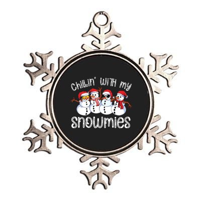 Snowman Christmas Chillin With My Snowmies Ugly Gift Metallic Star Ornament