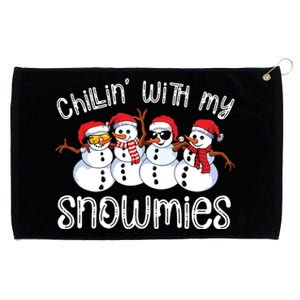 Snowman Christmas Chillin With My Snowmies Ugly Gift Grommeted Golf Towel