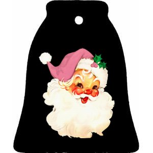 Santa Claus Christmas Design Ceramic Bell Ornament