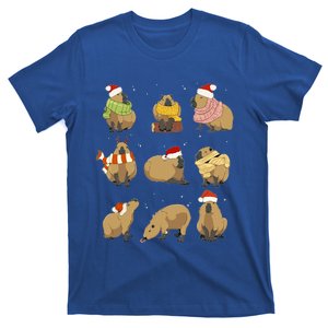 Santa Capybara Crew Christmas Funny Capybaras Lover Xmas PJ  T-Shirt