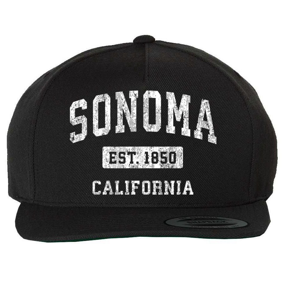 Sonoma California Ca Vintage Sports Wool Snapback Cap