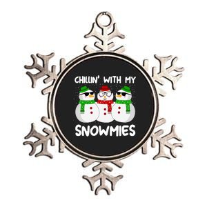 Snowman Christmas Chillin With My Snowmies Ugly Gift Metallic Star Ornament