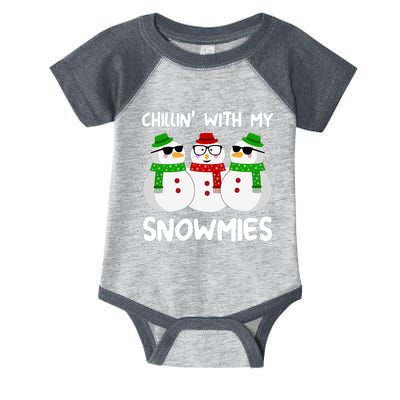 Snowman Christmas Chillin With My Snowmies Ugly Gift Infant Baby Jersey Bodysuit