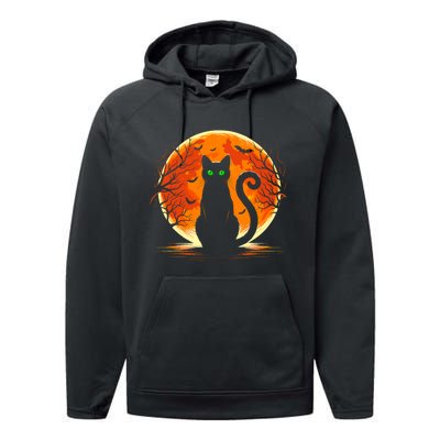 Scary Cat Costume Retro Moon Cat Performance Fleece Hoodie