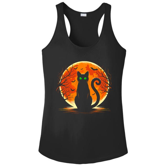 Scary Cat Costume Retro Moon Cat Ladies PosiCharge Competitor Racerback Tank