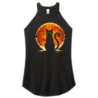 Scary Cat Costume Retro Moon Cat Women's Perfect Tri Rocker Tank