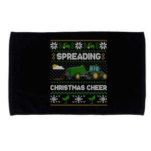 Spreading Christmas Cheer Farming Tractor Ugly Gift Microfiber Hand Towel