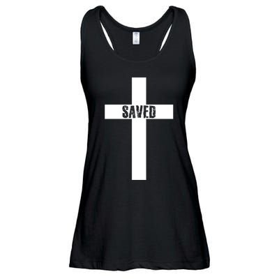 Saved Cross Christian Inspirational Ladies Essential Flowy Tank