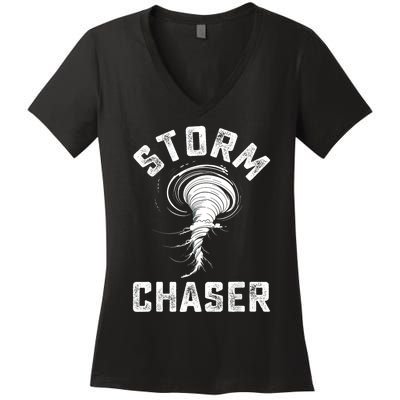 Storm Chaser Costume Tornado Twister Chasers Women's V-Neck T-Shirt