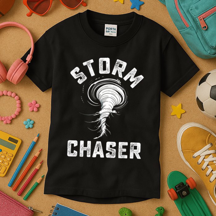 Storm Chaser Costume Tornado Twister Chasers Kids T-Shirt