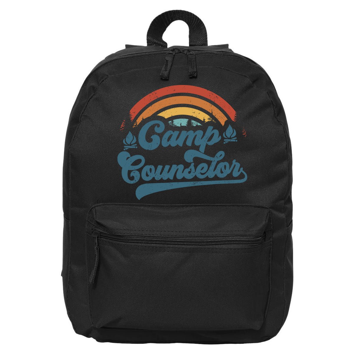 Summer Camp Counselor Staff Groovy Rainbow Camp Counselor 16 in Basic Backpack