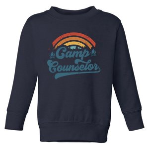 Summer Camp Counselor Staff Groovy Rainbow Camp Counselor Toddler Sweatshirt