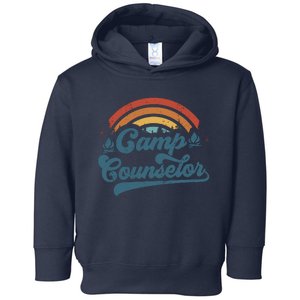 Summer Camp Counselor Staff Groovy Rainbow Camp Counselor Toddler Hoodie