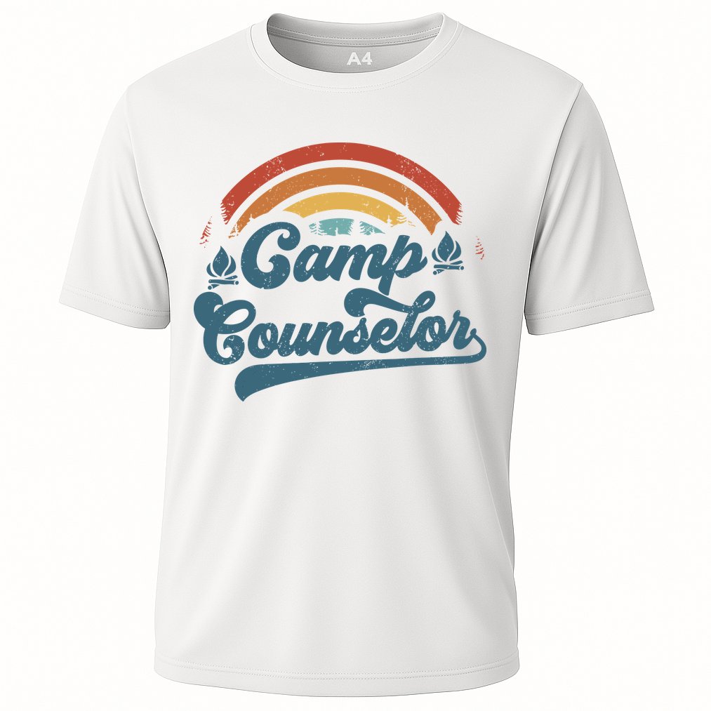 Summer Camp Counselor Staff Groovy Rainbow Camp Counselor Performance Shirt