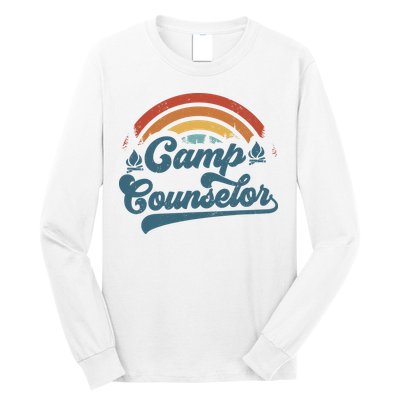 Summer Camp Counselor Staff Groovy Rainbow Camp Counselor Long Sleeve Shirt