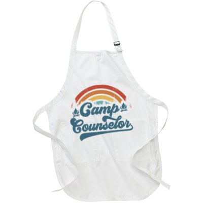 Summer Camp Counselor Staff Groovy Rainbow Camp Counselor Apron