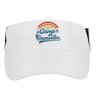 Summer Camp Counselor Staff Groovy Rainbow Camp Counselor Adult Drive Performance Visor