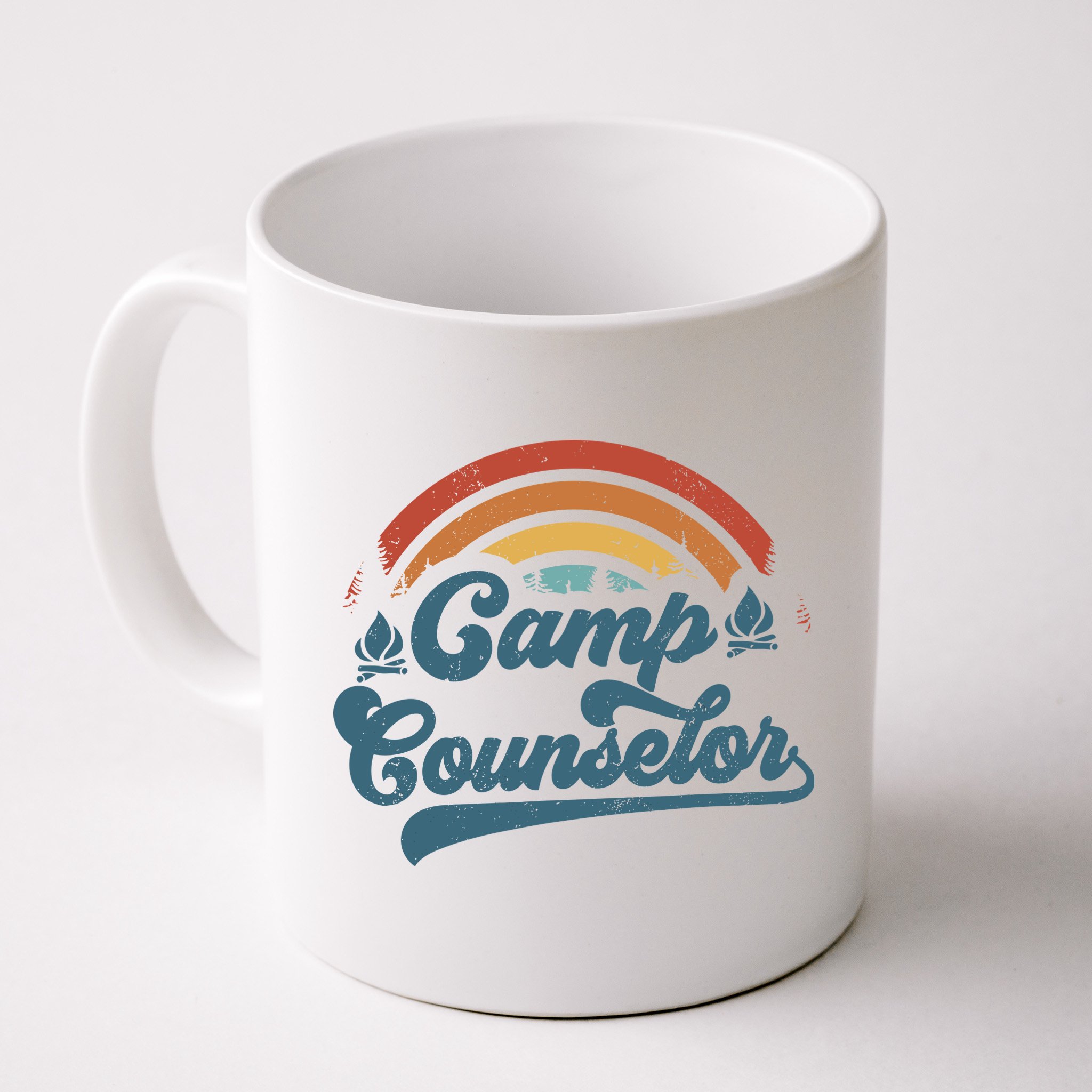 Summer Camp Counselor Staff Groovy Rainbow Camp Counselor Mug