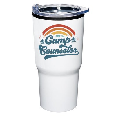 Summer Camp Counselor Staff Groovy Rainbow Camp Counselor Tumbler