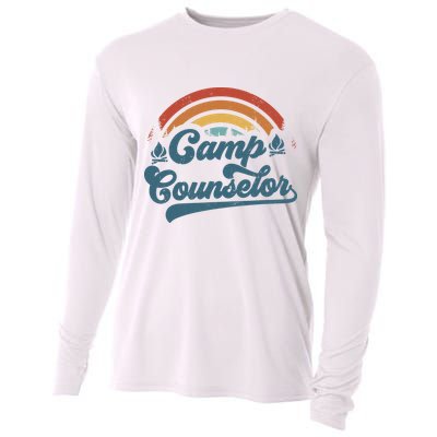 Summer Camp Counselor Staff Groovy Rainbow Camp Counselor Cooling Performance Long Sleeve Crew