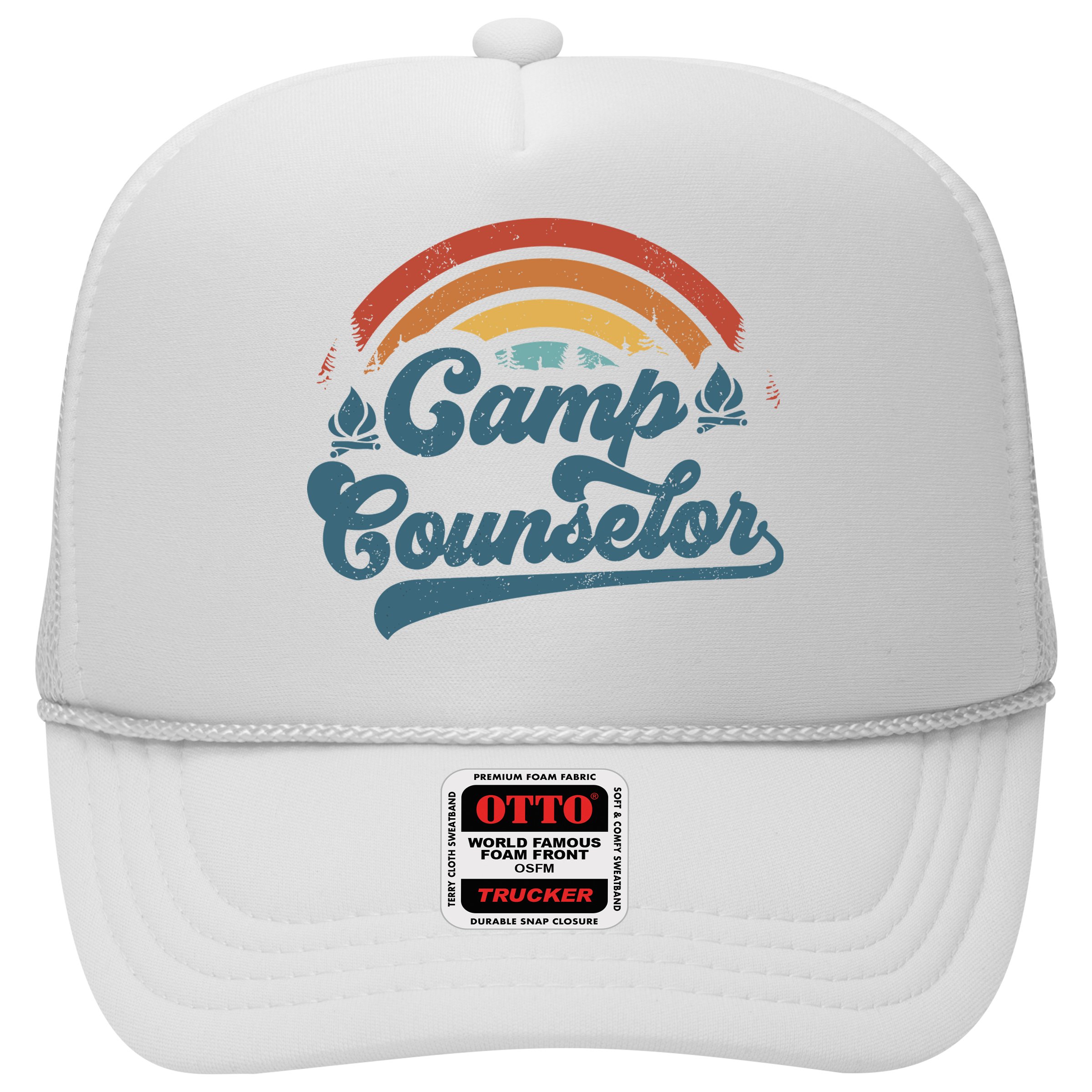Summer Camp Counselor Staff Groovy Rainbow Camp Counselor Hat