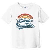 Summer Camp Counselor Staff Groovy Rainbow Camp Counselor Toddler T-Shirt