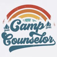 Summer Camp Counselor Staff Groovy Rainbow Camp Counselor Womens T-Shirt