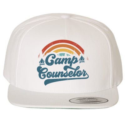 Summer Camp Counselor Staff Groovy Rainbow Camp Counselor Wool Snapback Cap