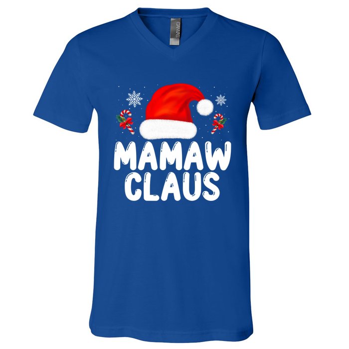 Santa Claus Costume Christmas Holiday Humor Mamaw Claus Great Gift V-Neck T-Shirt