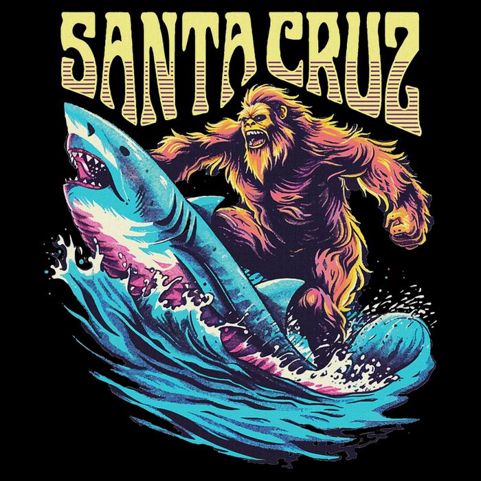 Santa Cruz California Summer Surfing Bigfoot Shark Doggie Tank