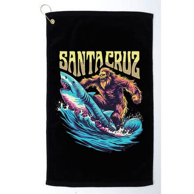 Santa Cruz California Summer Surfing Bigfoot Shark Golf Towel