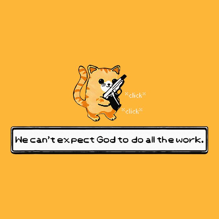 Squirt Click Click We CanT Expect God To Do All The Work Sustainable Knit Beanie