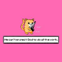 Squirt Click Click We CanT Expect God To Do All The Work Stripe Pom Pom Beanie