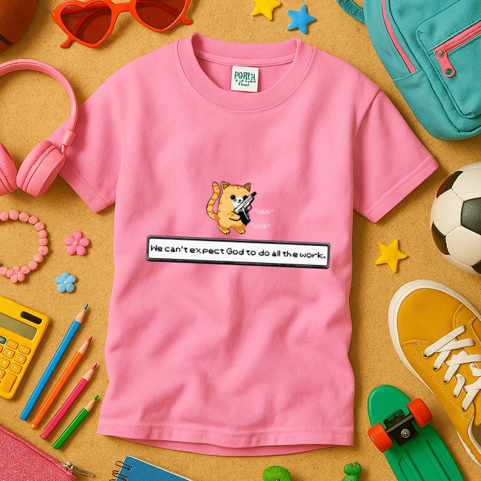 Squirt Click Click We CanT Expect God To Do All The Work Kids T-Shirt