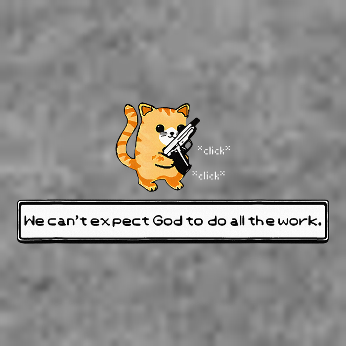 Squirt Click Click We CanT Expect God To Do All The Work 7-Panel Snapback Hat