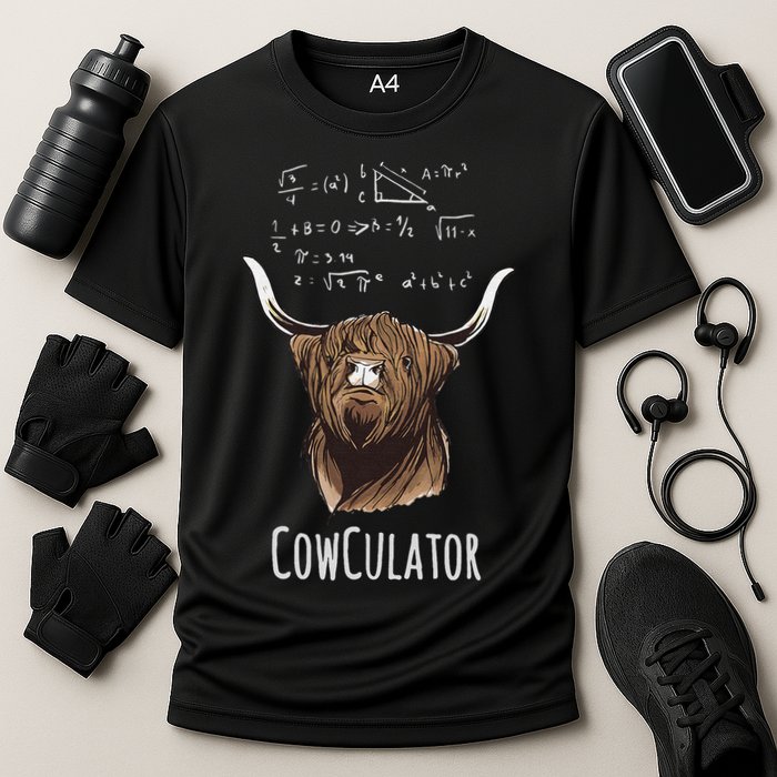 Scottisch Cow Cowculator Scottish Highland Cattle Performance Shirt