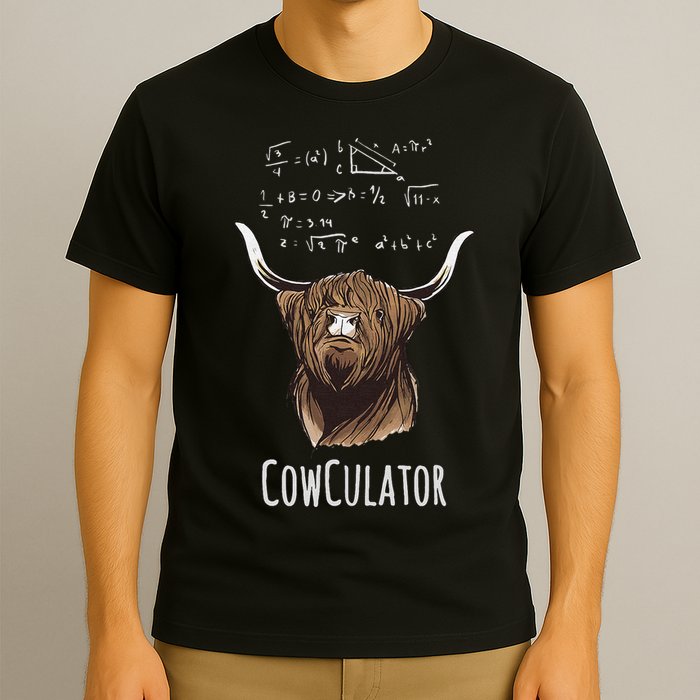 Scottisch Cow Cowculator Scottish Highland Cattle T-Shirt