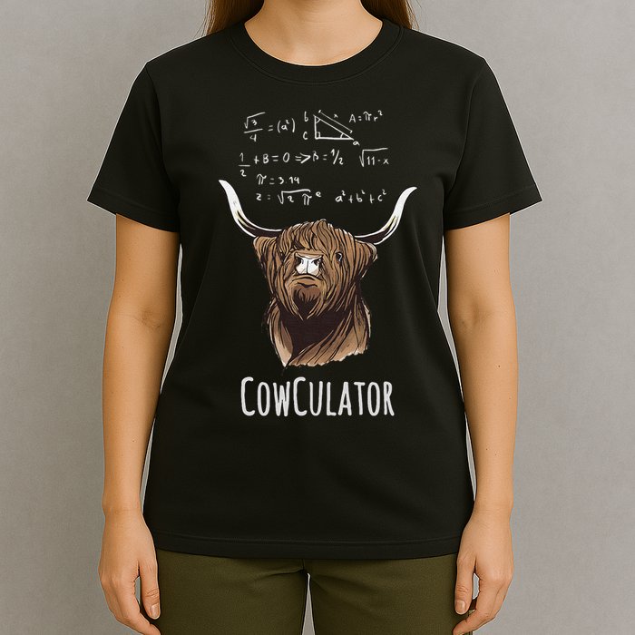 Scottisch Cow Cowculator Scottish Highland Cattle T-Shirt