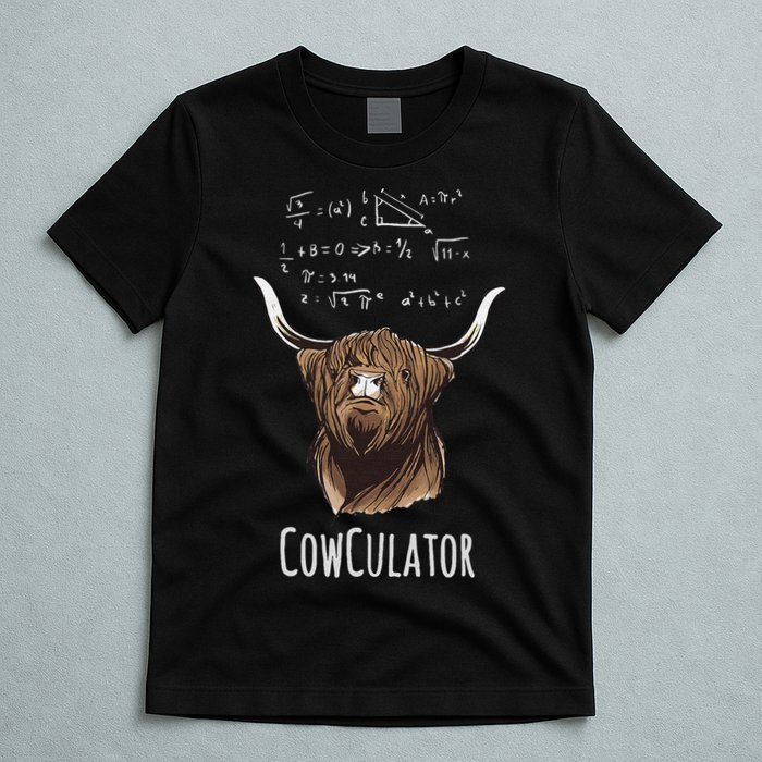 Scottisch Cow Cowculator Scottish Highland Cattle T-Shirt